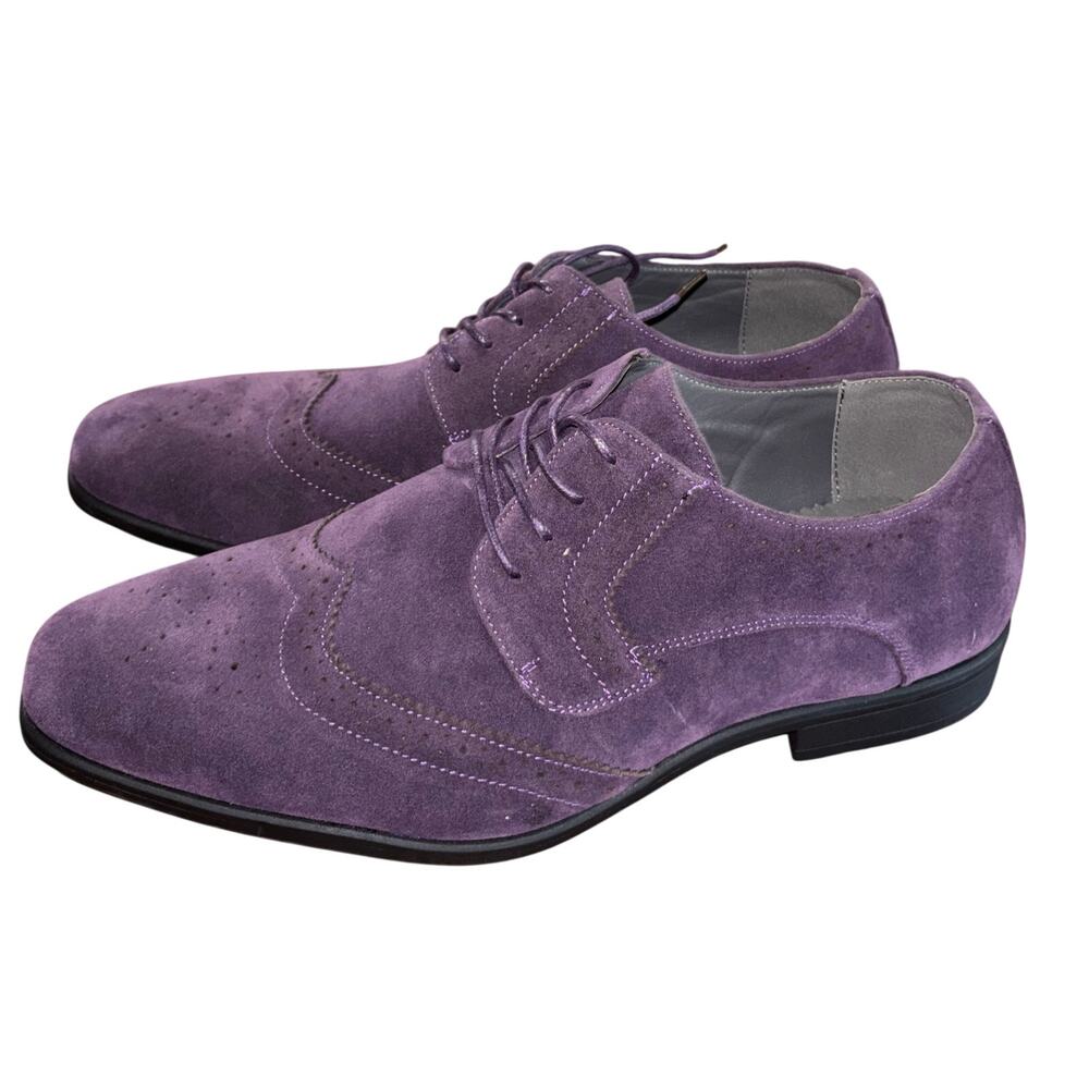BRAVO Men Dress Shoe KING-3 Classic Faux Suede Oxford with Leather insole (12W)